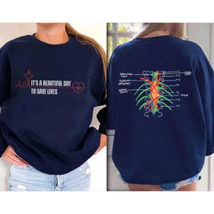 Grey's Anatomy Sweatshirt It Is A Beautiful Day To Save Lives Shirt TV Series Design Apparel Streetwear Women Sweatshirts