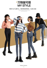 Jeans for Women mom Jeans blue gray black Woman High Elastic Jeans female washed denim skinny pencil pants streetwear women