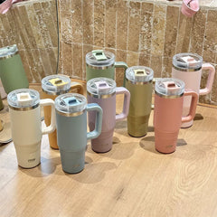 Taishuo Giant Vacuum Cup Cup with Straw Large Capacity Office Cup 2025 New Arrival Vacuum Cup Large Ice Cup