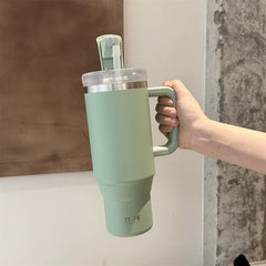 Taishuo Giant Vacuum Cup Cup with Straw Large Capacity Office Cup 2025 New Arrival Vacuum Cup Large Ice Cup