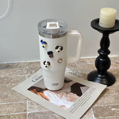 Taishuo Giant Vacuum Cup Cup with Straw Large Capacity Office Cup 2025 New Arrival Vacuum Cup Large Ice Cup