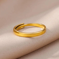 Stainless Steel Rings for Women Aesthetic Heart Gold Color Wedding Ring Vintage Waterproof Wedding Jewelry Prom Accessories Gift