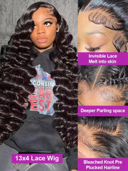 250 Density Loose Wave HD 13x6 Lace Front Human Hair Wigs 30 40 Inch Black Wig Deep Wave 13x4 HD Lace Frontal Wig Brazilian