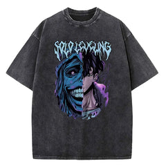 Solo Leveling Washed T-shirt Cotton High Quality teen Pastel Pop Culture Vintage 80s t shirt University Breathable 2000s Digital