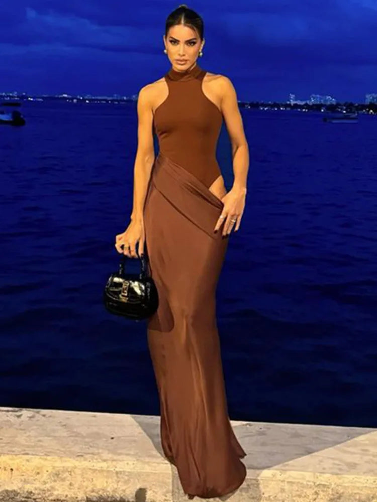 High Waist  Sleeveless Dress