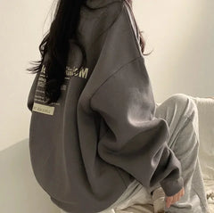 2024 Spring Autumn Women Sweatshirts Long Sleeve Oversized Hoodies Casual Letter Print Loose Pullovers Tops Harajuku Streetwear