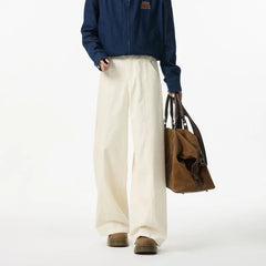 Spring Corduroy Pants Men Oversized Straight Beige Casual Pants Men Streetwear Loose Wide Leg Pants Mens Vintage Trousers M-3XL