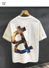 Supzoom New Arrival Summer High Street Splash Ink Printing Neutral O-neck Casual Heavy Texture Cotton Ins Loose Men T shirt