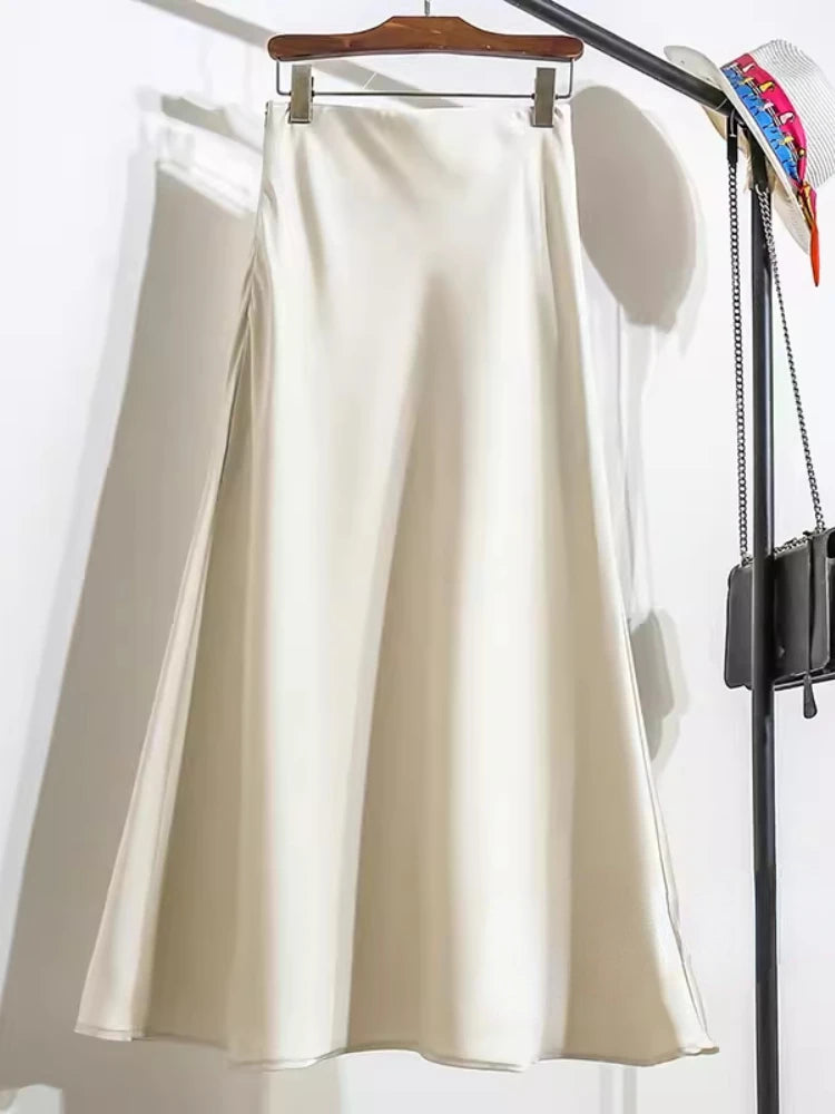 Acetic Satin Fishtail Skirt
