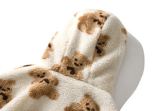 Hoodies Women Sweatshirts Animal Hooded Thickening Leisure Fleece Cartoon Bear Plush Fleece Zipper Pockets Clothing YKDnz7003