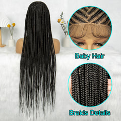 Synthetic HD Lace Front Box Braided Wigs Cornrow Knotless Box Braided Wig with Baby Hair Crochet Hair for Black Women