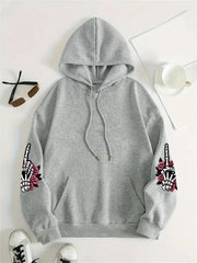 Expensive Talks Back Letter Print Hoodies Women Loose Comfortable Casual Pullover Skull Design Sweatshirt Harajuku Tops Clothing