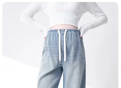 Maternity New Jeans Spring and Summer No Toddler Maternity Pants Straight Wide-Leg Pants Large Size Casual Pants Women's Jeans