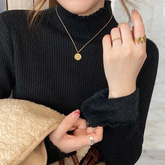Autumn Winter Women Ruffles Turtleneck Sweater Thicken Warm Thermal Pullover For Women Sweater 2024