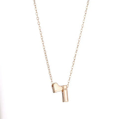 Tiny Heart   Initial Necklace