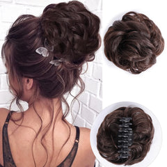 Messy Hair Bun Hair Scrunchies Extension Curly Wavy Messy Synthetic Chignon Fake Updo Hairpieces For Women Girls
