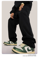 ZODF New 2025 Autumn Men's 445GSM Sweatpants Unisex High Street Soft Knitted Straight Pants Brand Streetwears Tracksuits HY0382