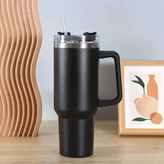 Coffee Mugs Stainless Steel Thermal And Cold-insulating With Straw Portable Large-capacity Water Cup Suitable For stanley cup