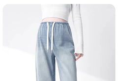 Maternity New Jeans Spring and Summer No Toddler Maternity Pants Straight Wide-Leg Pants Large Size Casual Pants Women's Jeans