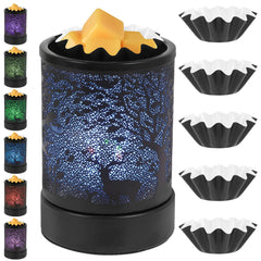Wax Melter Metal Wax Warmer Night Lamp Electric Wax Burner with Colorful LED Light Plug-in Aromatherapy Candle Burner Decorative