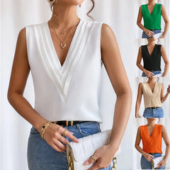 Solid Casual Loose Sleeveless  Tops