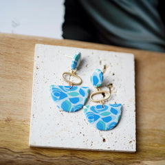 Trendy Fashion Rose Floral Dangle Pendant Enamel With Metal Parts Handmade Polymer Clay Earrings Sets Women's Accessories Gifts