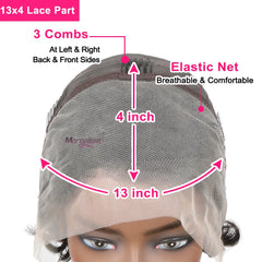Short Curly Wigs Transparent 13x4 Lace Frontal Wig Natural Burgundy Piano Color Human Hair Wigs for Balck Women Perruque Catalin
