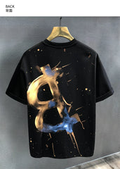 Supzoom New Arrival Summer High Street Splash Ink Printing Neutral O-neck Casual Heavy Texture Cotton Ins Loose Men T shirt