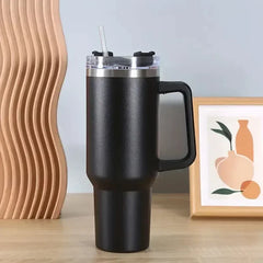 Coffee Mugs Stainless Steel Thermal And Cold-insulating With Straw Portable Large-capacity Water Cup Suitable For stanley cup