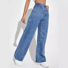 Women Mom Jeans Denim Y2k Pants Wide Leg Long Pant High Waist Loose Casual Straight Trousers Elegant Streetwear Autumn Winter
