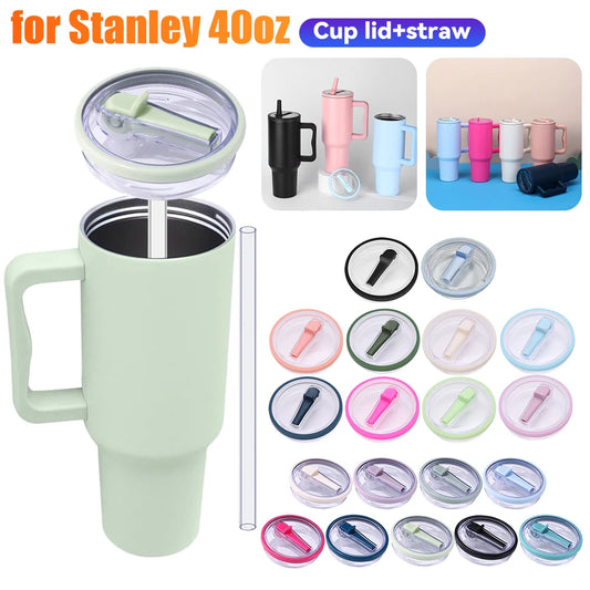 40 Oz For Stanley Thermal Water Bottle Cover Coffee Cups Flip Straw Cap Replacement Spill Proof Mugs Tumbler Lid Accessories