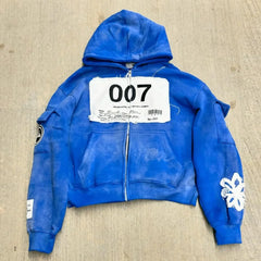 Y2K Fashion Hoodie New Gothic Oversize Pattern Print Embroidery Zipper Hoodie Coat Womens Loose Sweatshirt Couple Casual Hoodie