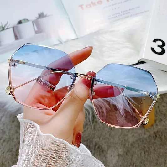 Ladies  Polygonal Metal Sunglasses
