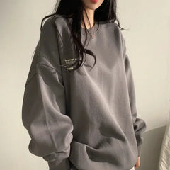 2024 Spring Autumn Women Sweatshirts Long Sleeve Oversized Hoodies Casual Letter Print Loose Pullovers Tops Harajuku Streetwear