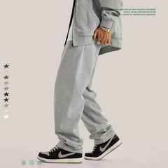 ZODF New 2025 Autumn Men's 445GSM Sweatpants Unisex High Street Soft Knitted Straight Pants Brand Streetwears Tracksuits HY0382