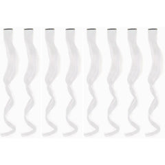 20 Inch Colourful Curly Wavy Party Highlights Clip in Synthetic Hairpieces 8 Pack Curly Colored Hair Extensions for Women