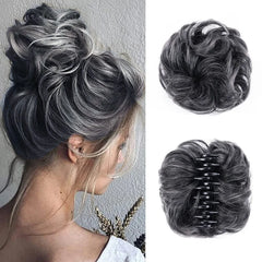 Messy Hair Bun Hair Scrunchies Extension Curly Wavy Messy Synthetic Chignon Fake Updo Hairpieces For Women Girls