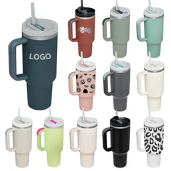 40 oz Tumbler with Handle Lid Straw 40oz Stainless Steel Water Bottle Vacuum Thermos Cup Travel Thermal Coffee Mug for stanleys
