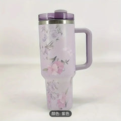 Stanley 40oz1200ml handle car mug mug with straw car ice cream mug cartoon kt cat cup.