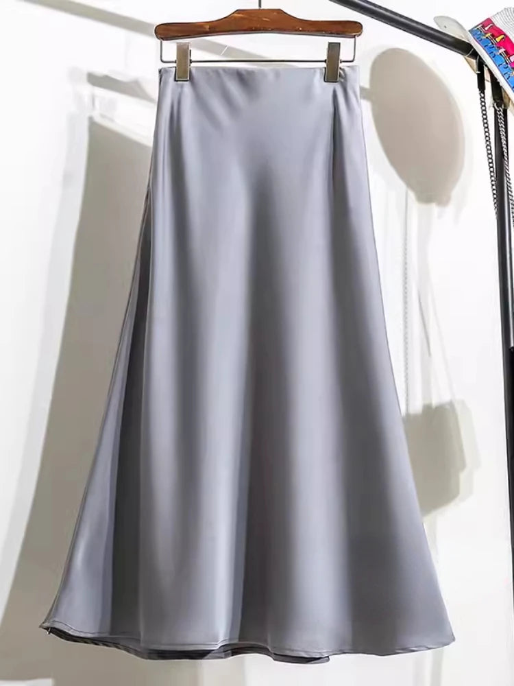 Acetic Satin Fishtail Skirt