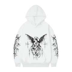 High Street Y2K Goth  Zipper Hoodie Graphic Print Zip Up hip hop Hooded Sweatshirt Harajukus Streetwear Vintage Pullover hoodies