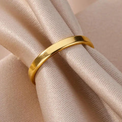 Stainless Steel Rings for Women Aesthetic Heart Gold Color Wedding Ring Vintage Waterproof Wedding Jewelry Prom Accessories Gift