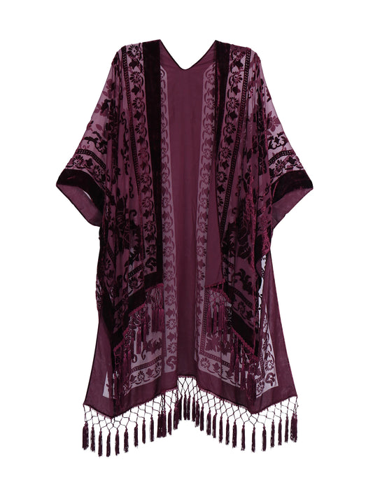 Women's l Purple Tassel Beach Cover-up