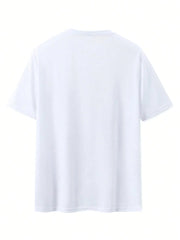 Men's Summer 100% Cotton Fashionable Casual Loose Large Size FAITH HOPE LOVE Printed Sports Round Neck Short Sleeve T-shirt Top