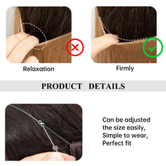 Synthetic Long Wavy No Clip Hair Extension Brown Artificial Fish Line False Hairpiece Natural Hair for Women Heat Resistant