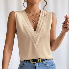 Solid Casual Loose Sleeveless  Tops