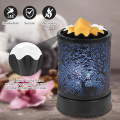 Wax Melter Metal Wax Warmer Night Lamp Electric Wax Burner with Colorful LED Light Plug-in Aromatherapy Candle Burner Decorative
