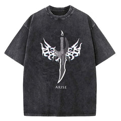 Solo Leveling Washed T-shirt Cotton High Quality teen Pastel Pop Culture Vintage 80s t shirt University Breathable 2000s Digital