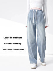 Maternity New Jeans Spring and Summer No Toddler Maternity Pants Straight Wide-Leg Pants Large Size Casual Pants Women's Jeans