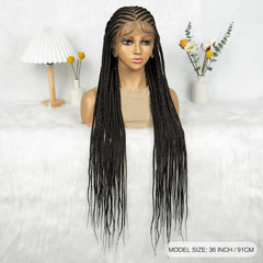 Synthetic HD Lace Front Box Braided Wigs Cornrow Knotless Box Braided Wig with Baby Hair Crochet Hair for Black Women